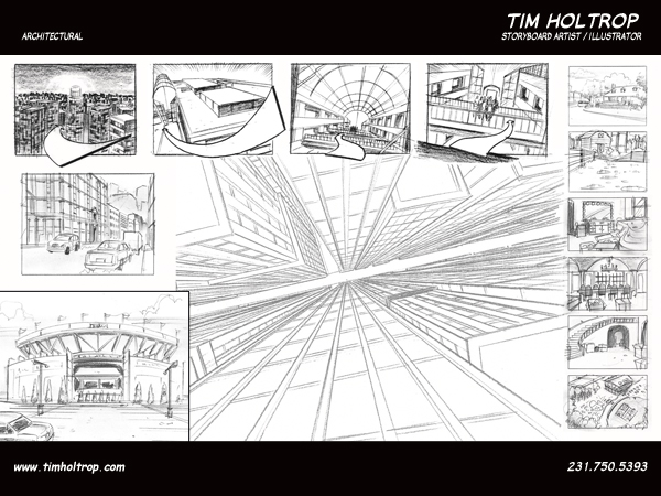 Art samples by storyboard artist, Tim Holtrop -- architectural