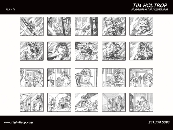 Art samples by storyboard artist, Tim Holtrop -- film and television