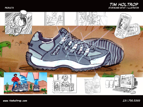 Art samples by storyboard artist, Tim Holtrop -- products